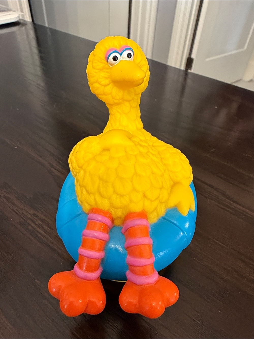 Sesame Street Yellow Bird Toy with Blue Base and Orange Feet Cake Topper
